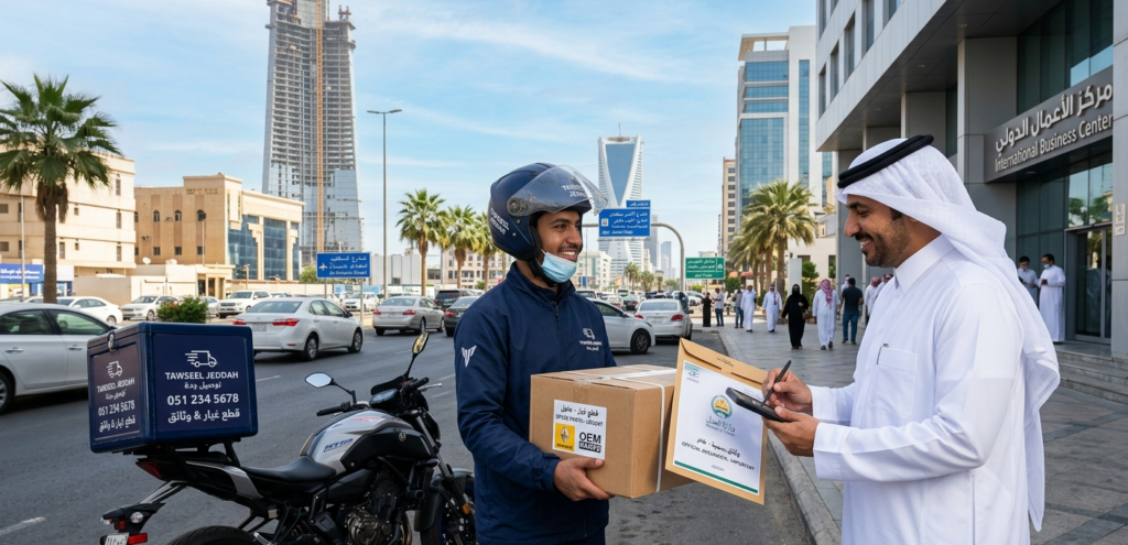 توصيل قطع الغيار والوثائق الرسمية في جدة